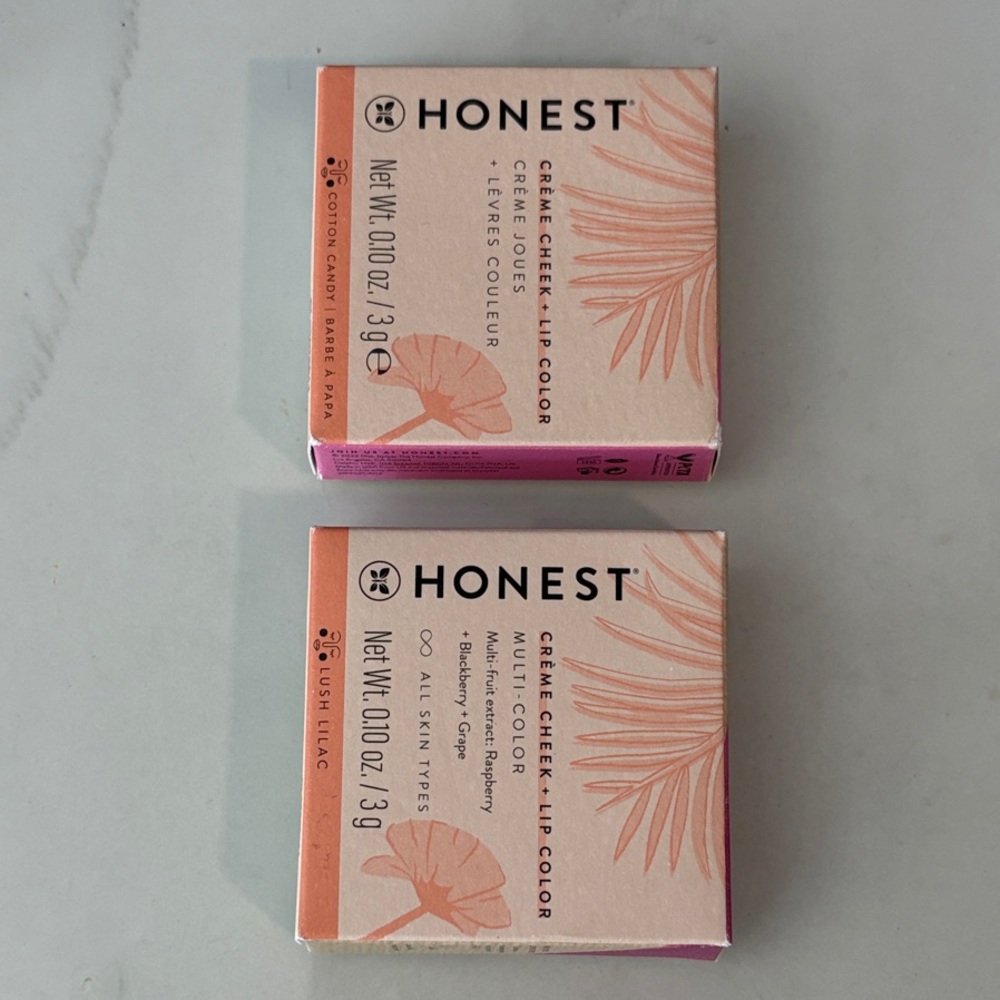 The Honest Company Blush Lilac & Cotton Candy Pink Creme Cheek + Lip Color Duo
